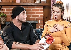 Aiden Ashley sucks it wet before fucking big time