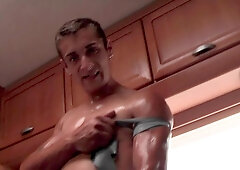 Kip the cutie is playing with his hairy dick today