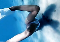 The gorgeous Kayci Kaylani is diving nude underwater near Miami. Showing off her large bubble booty, large boobs, shaking her consummate butt, and mas