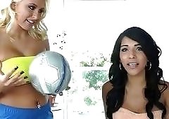 Stunning blonde babe ass-fucks tranny Jane Mare with a strap-on