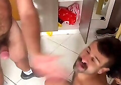 A cocky alpha male in a dominance vs. submission scenario with two naughty boys.