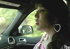 Hot and sexy white stranded Tgirl Lena bangs attractive man Dante