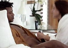 Busty brunette Jasmine A has no problem distracting Romeo from his tablet, as Anna Richards’ erotic movie "Her Mission" begins. Straddling