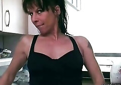 Sexy stepmom masturbates with a banana