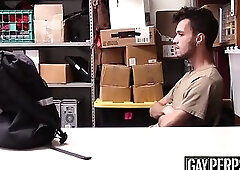 Young perp anally banged by an officer with a big dick