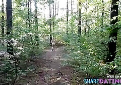 Redhead Amateur Shows Off Her Big Booty in the Forest