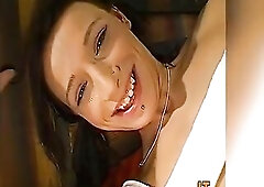 The lewd brunette hair in a hawt costume begins by flashing her booty on the daybed, then greedily deepthroats weenies. Boyz surround her, this babe b