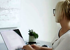 Assistant Kate England gets ass pumping from client