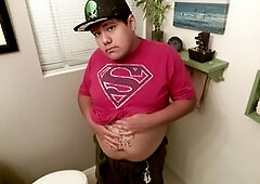 Chubby teen, gay teen, pee