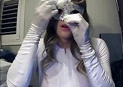 Masked Angel in White Pt4! A shy masked cutie shows u her carnival mask :three