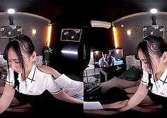 Japanese vr student shares gagging sensual pov thrills