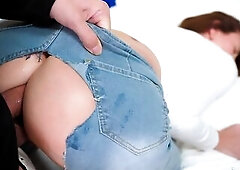 1st Anal Sex: Jeans Burst on Her Booty, Weenie Slid In Right Away