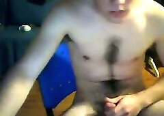 Bear teen jerks off near webcam