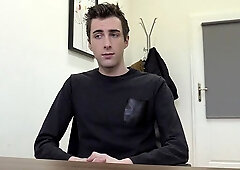 Pretty boy moaning loudly during a casting session