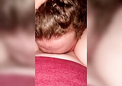 Hubby soaked sloppy vagina eating