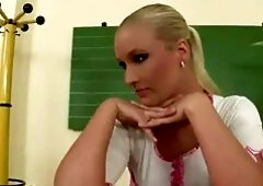 Misty Mild plays with her labia after college