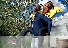 Middle Eastern mom with big boobs gets into anime and gaming