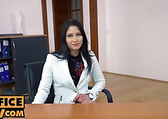 P-O-V - Massage by Emily Brix leads to sexy office sex