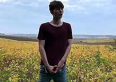 UNDRESS in the WILD, MASTURBATE and the CUMSHOT is MASSIVE "-"huge veiny cock "-" uncut "-"