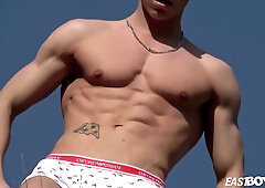 Teen 18+ Hunk Tommy Gold Underwear And Muscles Oiling