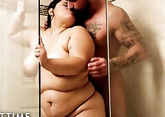 ADULT TIME big beautiful woman Karla Lane Steamy Shower Sex With Lover