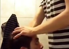 University Bathroom Face Fucking and Cum Swallowing 5