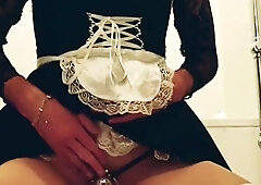 Sissy maid has sissygasm in lil' innocence