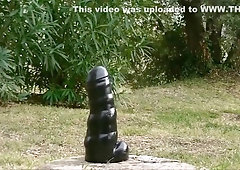 riding caterpillar dildo deep anal
