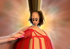 Vintage Brunette's Double Passion Ignites with Sultry Heat