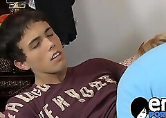 Kinky blonde emo cums after hard fucking with cute twink