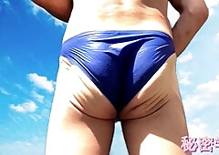 Cum on swimsuit, frotting cocks, swiming