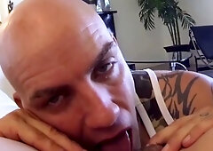 POV hardcore session with a ash-blonde nymph and tatted boy