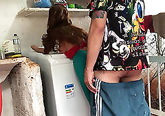 the guy punches my wife's booty (sex toy) (sex doll)