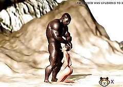 Sexy sex on the beach! Large ebony chap screws a sexually excited black on the savage island