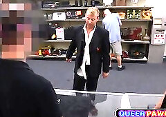 Well dressed groom visit a pawn shop and leaves it in a complete mess