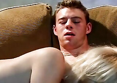 The excited golden-haired turns the jock on with her crave for penetration