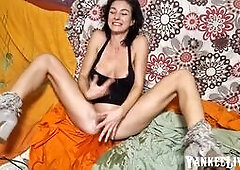 This sexy MILF can't wait to get herself off, and she has just the toy to do it. Watch as she teases her big tits and wet pussy, then brings out 