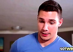 Gay friend sucks hunks cock and rides it bareback anal