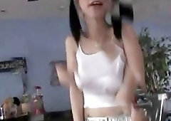 Hot teen shemale Bailey Jay toys her asshole and masturbates