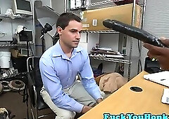 Cute twink has his ass ravaged at the office