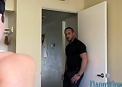 Older stepdad face fucks