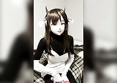 Ebony Zentai Kigurumi Sextoy and Masturbation