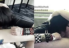 18yo Emo Dream Girl Gwen Shows Off Impossibly Sloppy Deepthroat and Ballsack Sucking