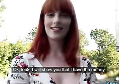 Public Agent - immodest hawt American Redhead Gal gets lost in Czech