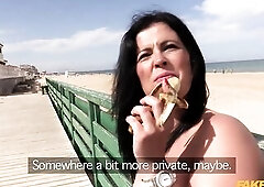 Outdoor public ANAL-ACT OF LOVE finished with a MASSIVE FACIAL - Fake Cop