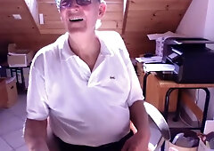 (75 Year)-Old  Man Jacking Off