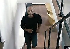 TS Aubrey finds a way to seduce and taste her Neighbor Dillon Diaz