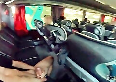 PUBLIC BUS ADVENTURE: I show my hard knob to a hot beauty lady...this babe can't resist.