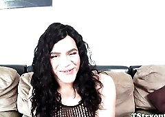 Amateur casting tranny hotty disrobes and jerks