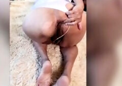 Removing My Belt Panty so That I Can Masturbate My Granny Hirsute Cunt